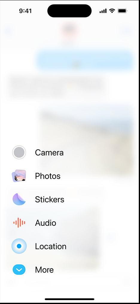 iOS 17 nowe menu iMessage