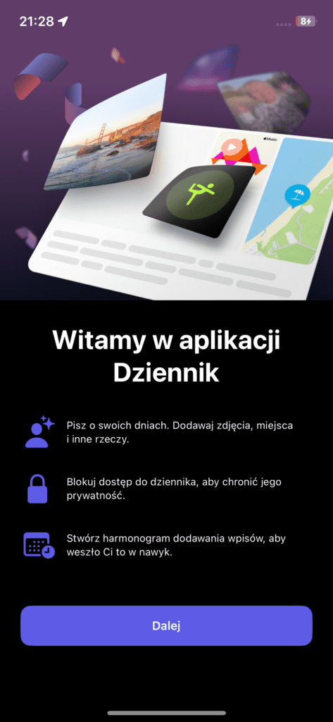 Aplikacja Dziennik w iOS 17.2 - 1