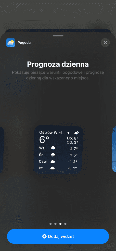 Widżet pogody w iOS 17.2 - 1